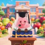 Cute Apricot Lamb Watermelon Plush Toy for Kids