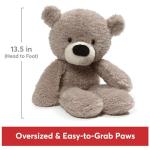 GUND Fuzzy Gray Teddy Bear Plush Toy