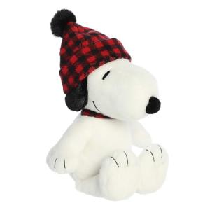 Aurora Snoopy Winter Plaid Stuffed Animal