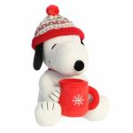 Snoopy Winter Hat Plush with Mug - 12 Inches