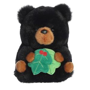Aurora Festive Rolly Pet Blizzard Black Bear Plush