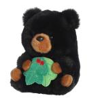 Aurora Festive Rolly Pet Blizzard Black Bear Plush