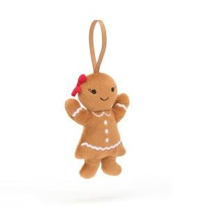 Jellycat Festive Gingerbread Ruby Plush Ornament