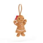 Jellycat Festive Gingerbread Ruby Plush Ornament