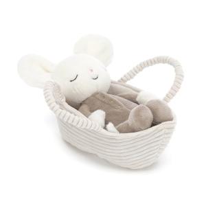 Jellycat Rock-a-Bye Mouse Plush Toy with Basket