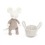 Jellycat Rock-a-Bye Mouse Plush Toy with Basket