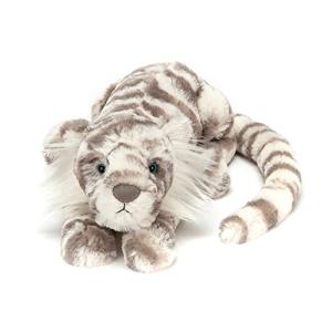 Jellycat Sacha Snow Tiger Plush Toy, 8 inches