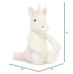 Medium Jellycat Bashful Unicorn Plush Toy, 12