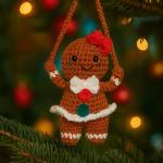 Gingerbread Girl Crochet Plushie - Perfect Gift