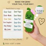 Cute Crochet Pickle Plush with Thank You Card & Stickers