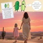 Cute Crochet Pickle Plush with Thank You Card & Stickers