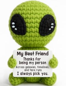 Cute Crochet Alien Plush Toy for Friends
