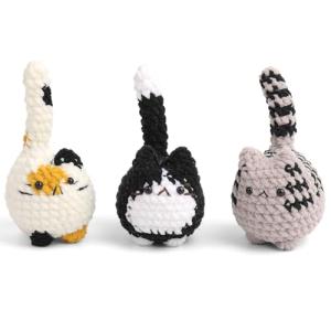 Cute Crochet Cat Plushies - Set of 3