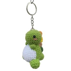 Adorable Green Plush Dinosaur Keychain Charm