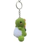 Adorable Green Plush Dinosaur Keychain Charm
