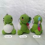 Adorable Green Plush Dinosaur Keychain Charm