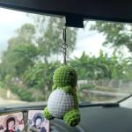 Adorable Green Plush Dinosaur Keychain Charm