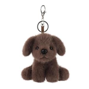 Apricot Lamb Plush Chocolate Labrador Dog Keychain