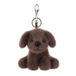Apricot Lamb Plush Chocolate Labrador Dog Keychain