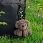 Apricot Lamb Plush Chocolate Labrador Dog Keychain
