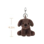 Apricot Lamb Plush Chocolate Labrador Dog Keychain