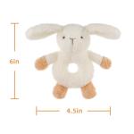 Cute Apricot Lamb Baby Bunny Rattle Plush Toy