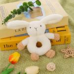 Cute Apricot Lamb Baby Bunny Rattle Plush Toy