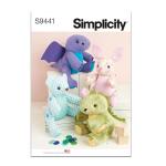 Lovable Jointed Dragon, Dinosaur, Bear, and Bunny Pattern