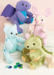 Lovable Jointed Dragon, Dinosaur, Bear, and Bunny Pattern