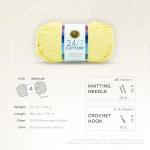 Lion Brand 24/7 Cotton Yarn - Lemon 1 Pack