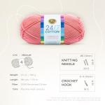 Pink Cotton Yarn for Knitting and Crocheting