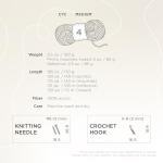 Lion Brand Basic Stitch Yarn - Ecru, 185 Yards