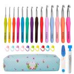 Ergonomic Crochet Hooks Set with Case, 14 Sizes