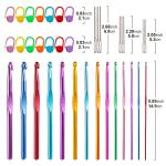 Colorful Ergonomic Crochet Hooks Set, 14 Sizes