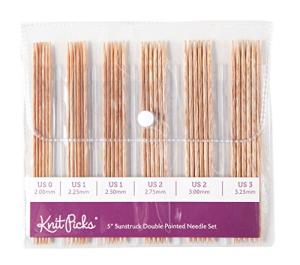 Sunstruck 5" Double Pointed Wooden Knitting Needles