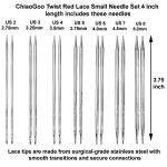 ChiaoGoo Red Lace 4-Inch Circular Needle Set