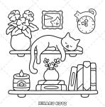 Cat Life Coloring Book for Adults and Teens