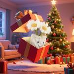 Kawaii Apricot Lamb Plush with Green Pot