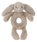 Bashful Beige Bunny Plush Rattle for Babies