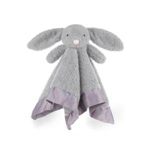 Gray Bunny Rabbit Plush Security Blanket for Infants