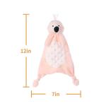 Pink Flamingo Plush Lamb Security Blanket for Babies