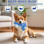 Squeaky Plush Dog Toy - Blue Hippo