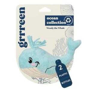 Eco-Friendly Plush Whale Cat Toy for Indoor Cats