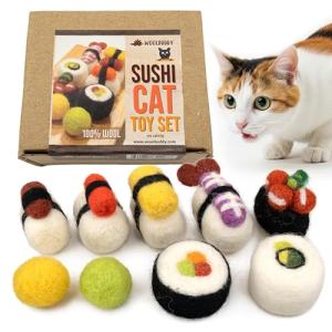 Woolbuddy Sushi Cat Toy Set – 9 Cute Toys