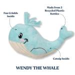 Eco-Friendly Plush Whale Cat Toy for Indoor Cats