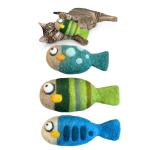 Woolbuddy Felted Cat Kick Fish Toys - Set of 3