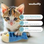 Woolbuddy Felted Cat Kick Fish Toys - Set of 3