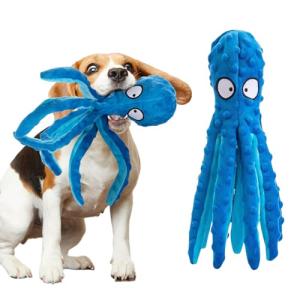 Blue Octopus Squeaky Dog Toy for Small Pets