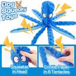 Blue Octopus Squeaky Dog Toy for Small Pets