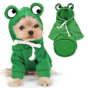 Cozy Frog Dog Hoodie with Cute Eyes